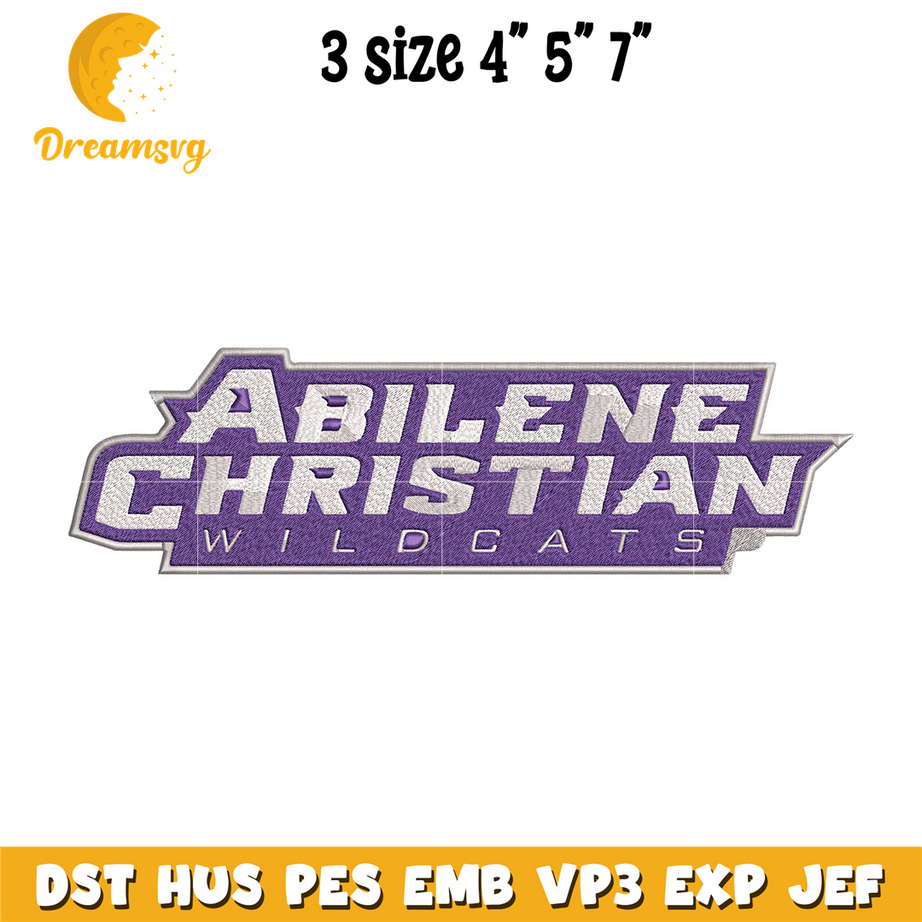 Abilene Christian logo embroidery design,NCAA embroidery,Sport embroidery,logo sport embroidery,Embroidery design.