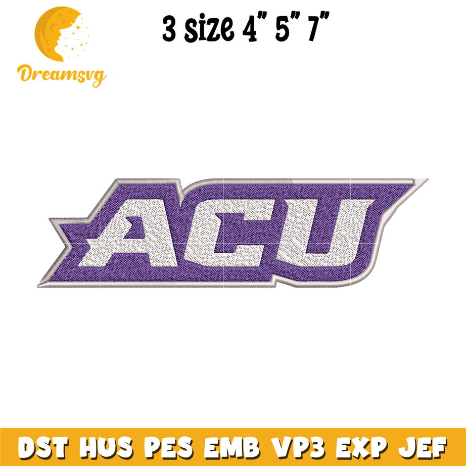 Abilene Christian logo embroidery design, NCAA embroidery, Sport embroidery, logo sport embroidery, Embroidery design