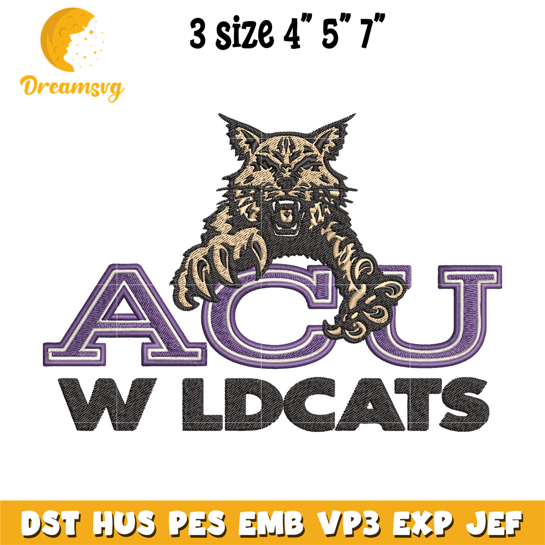 Abilene Christian logo embroidery design, NCAA embroidery, Sport embroidery, logo sport embroidery,Embroidery design