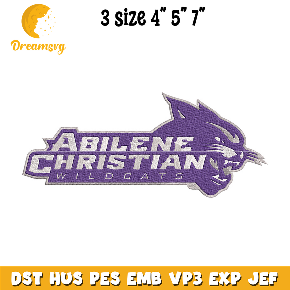 Abilene Christian logo embroidery design, Sport embroidery, logo sport embroidery,Embroidery design, NCAA embroidery.