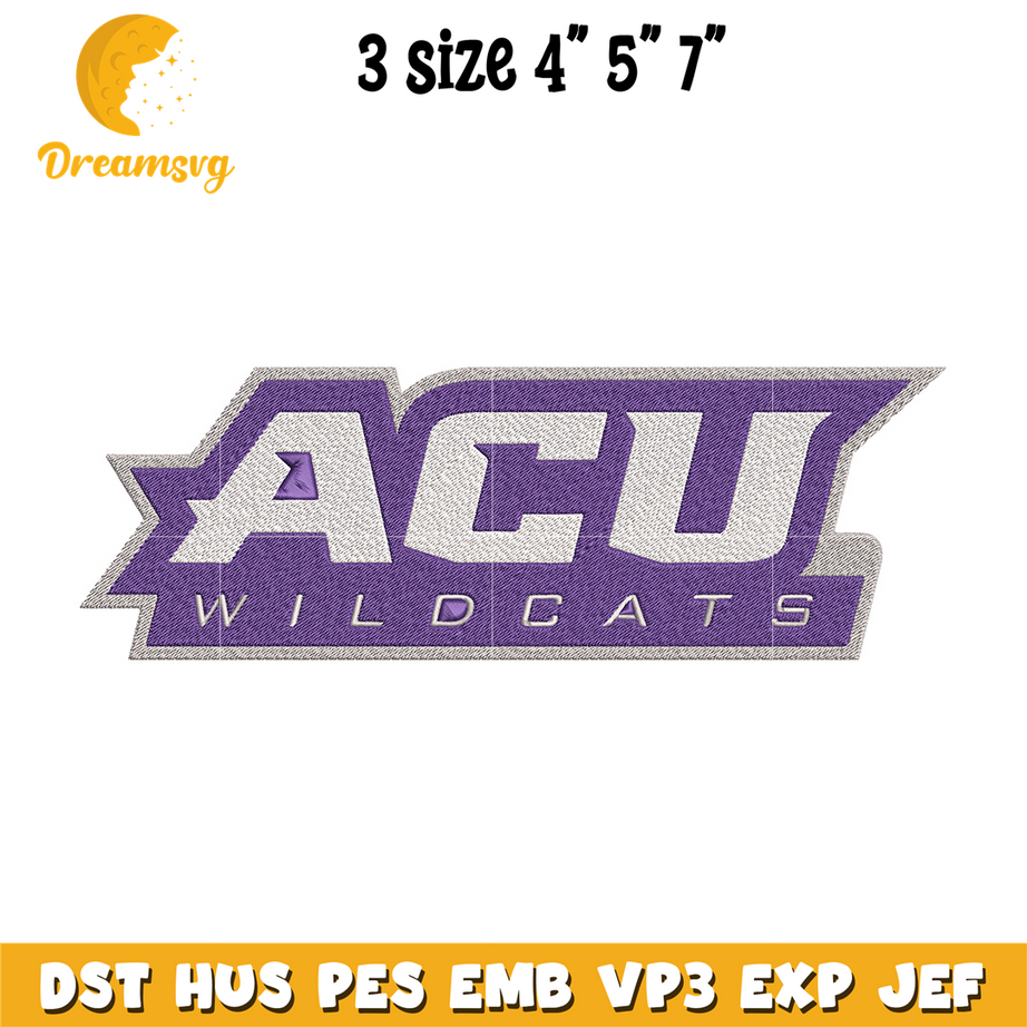 Abilene Christian logo embroidery design, Sport embroidery, logo sport embroidery, Embroidery design,NCAA embroidery