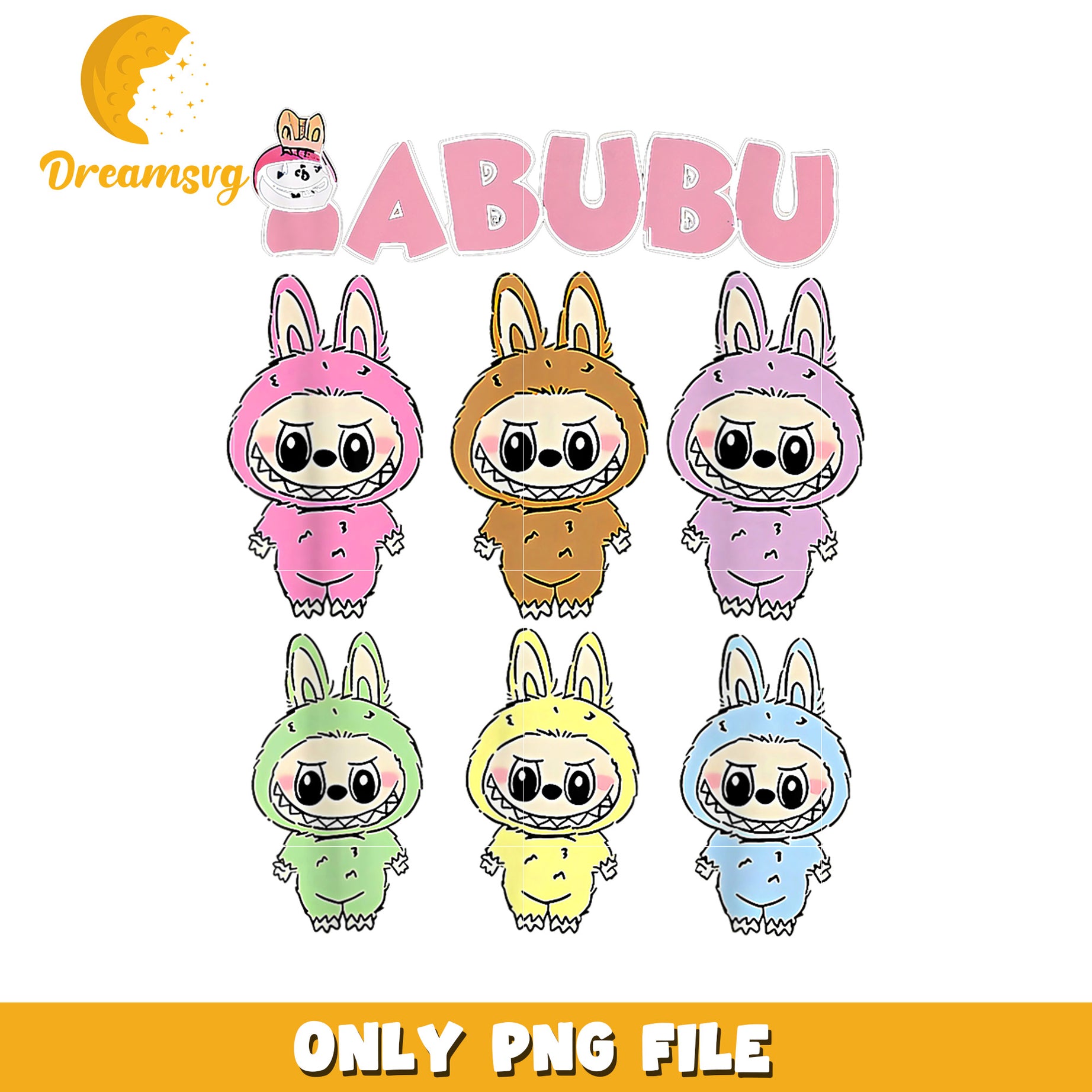 Abubu Bunny PNG, Cute Monster PNG, Cartoon Clipart