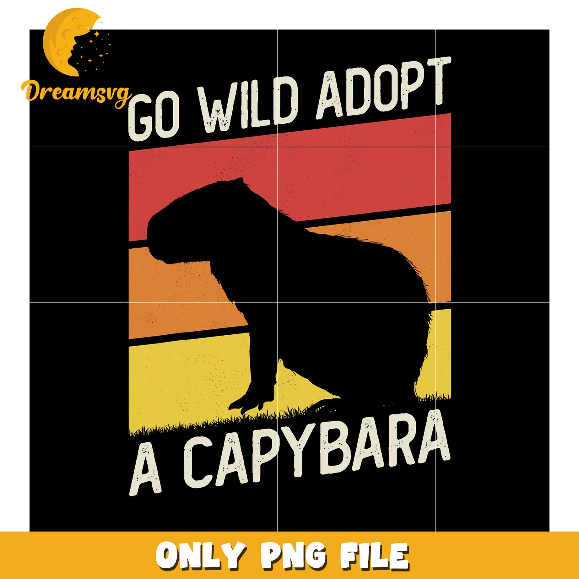Adopt a Capybara PNG Retro Design