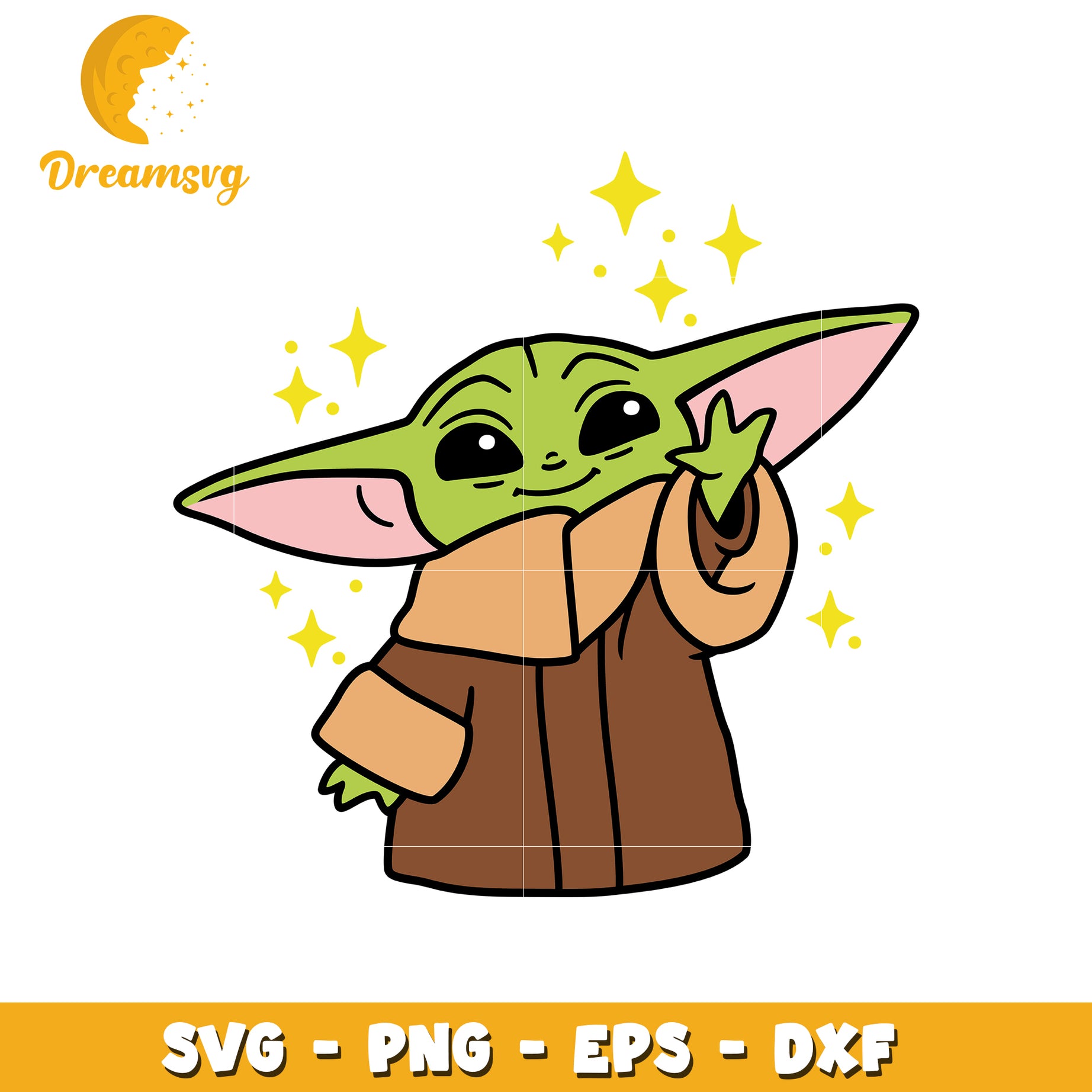 Adorable Baby Yoda SVG Cut File