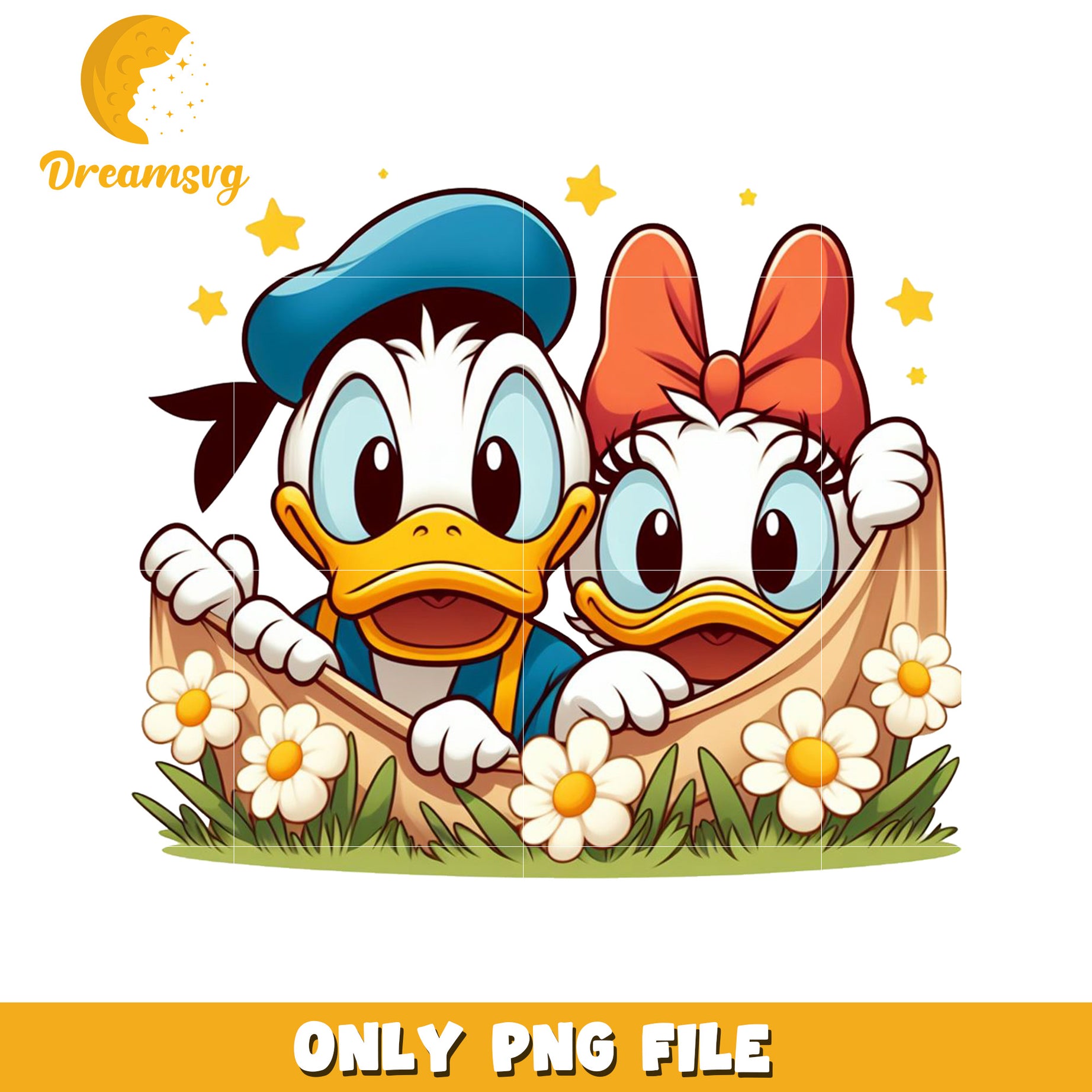 Adorable Donald and Daisy Duck Cute PNG Image File