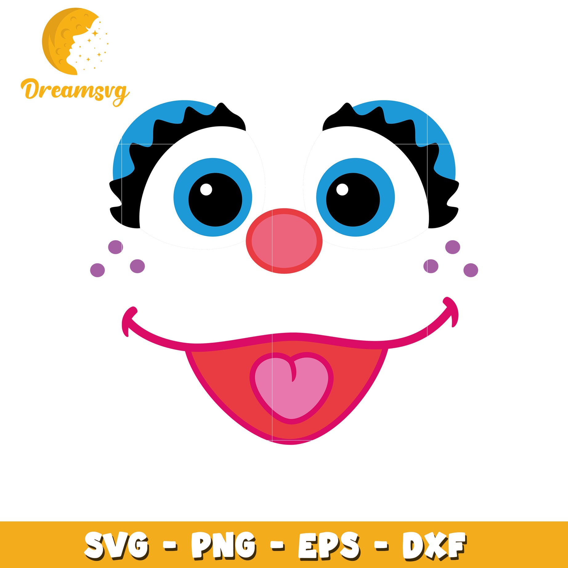 Adorable Elmo Face SVG PNG EPS DXF