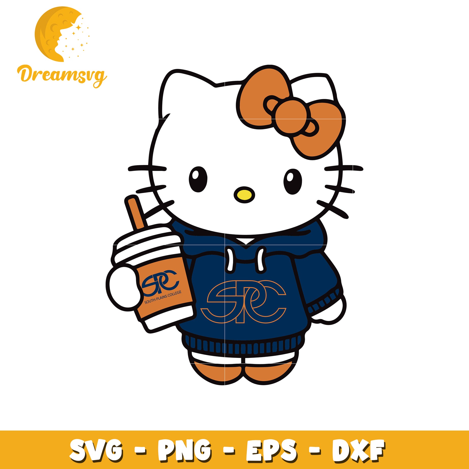 Adorable Hello Kitty SVG Design for College Fans