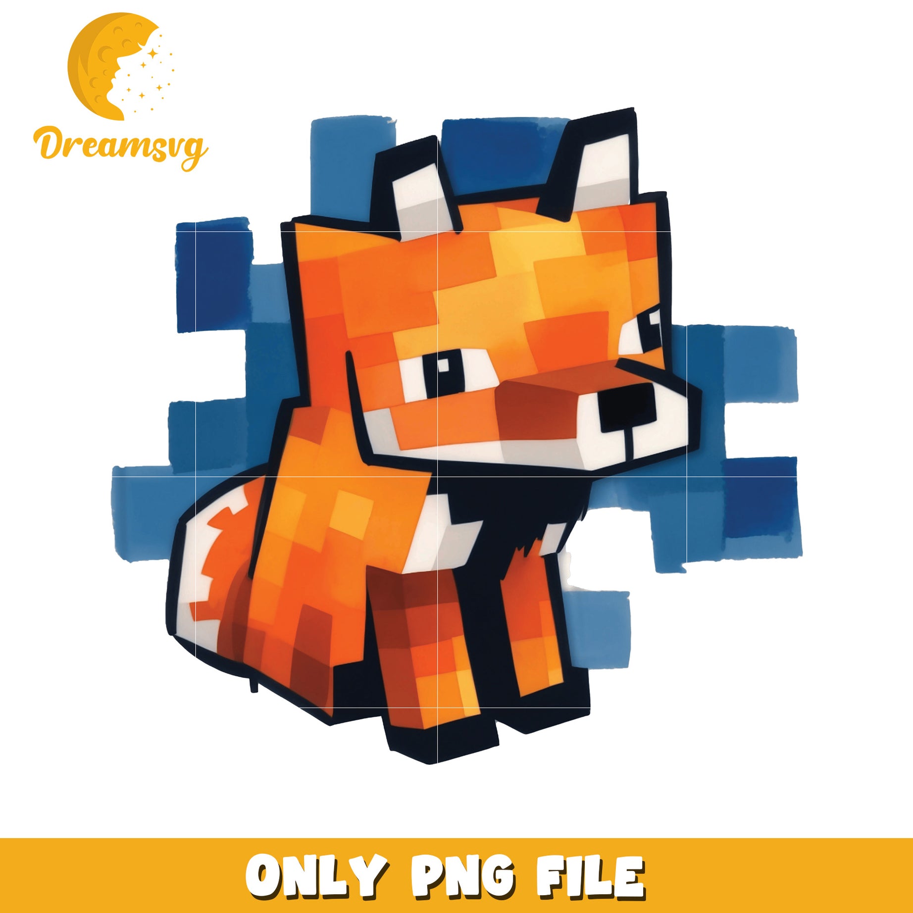 Adorable Pixel Art Fox, High-Quality PNG Download, Instant Access
