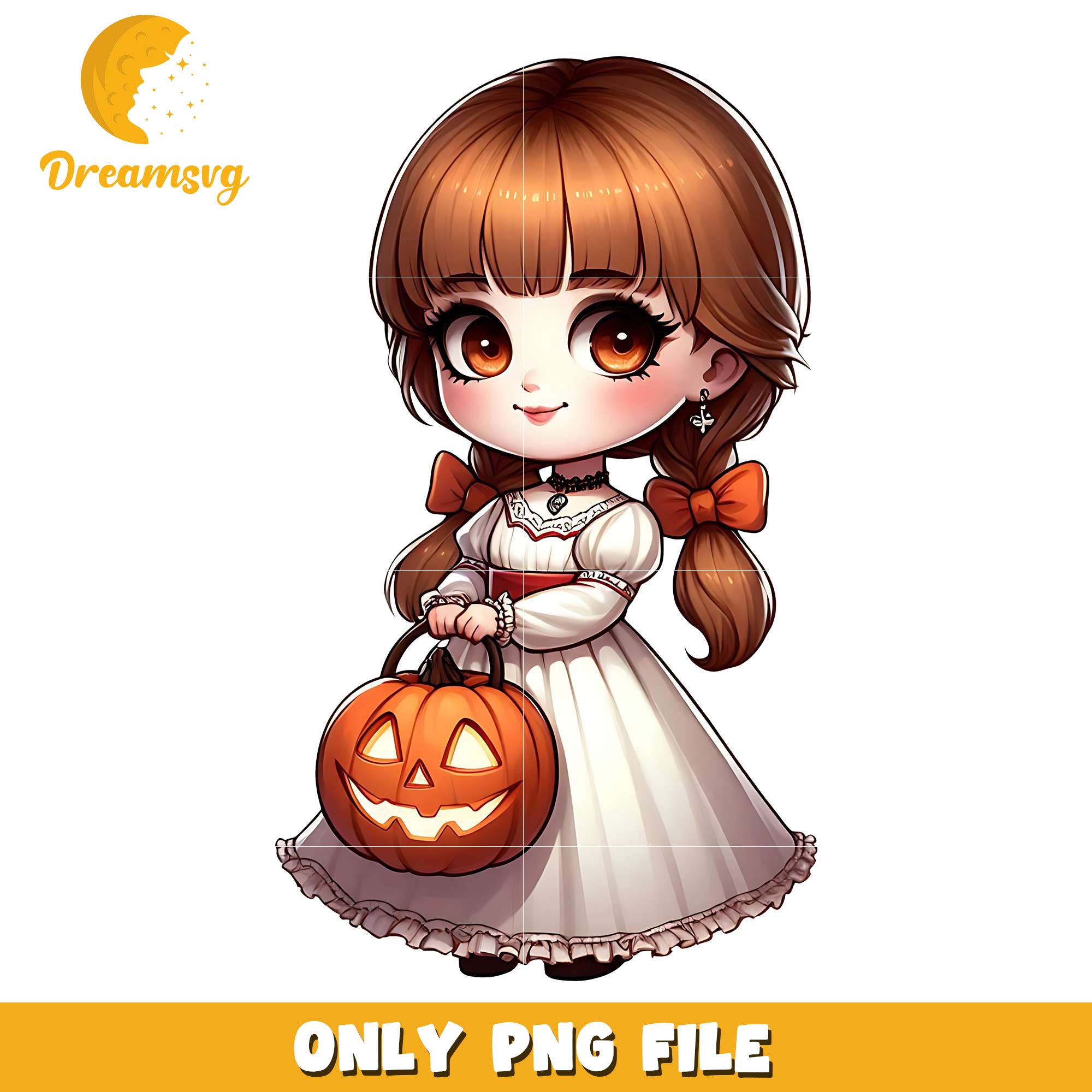 Adorable annabelle png, halloween design png, halloween time png
