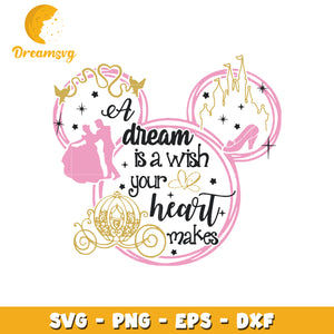 A dream is a wish svg, disney cartoons svg, disneyland svg