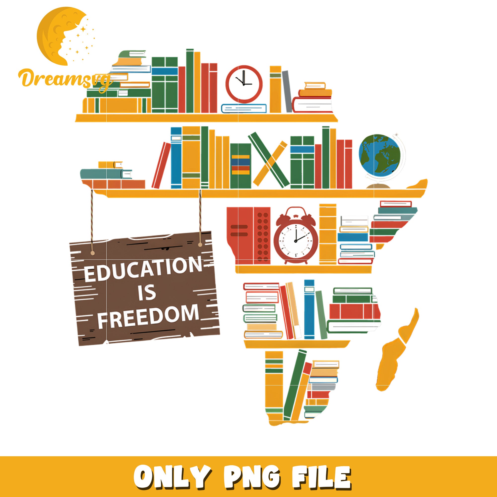 Africa Education PNG Bookshelves Clipart