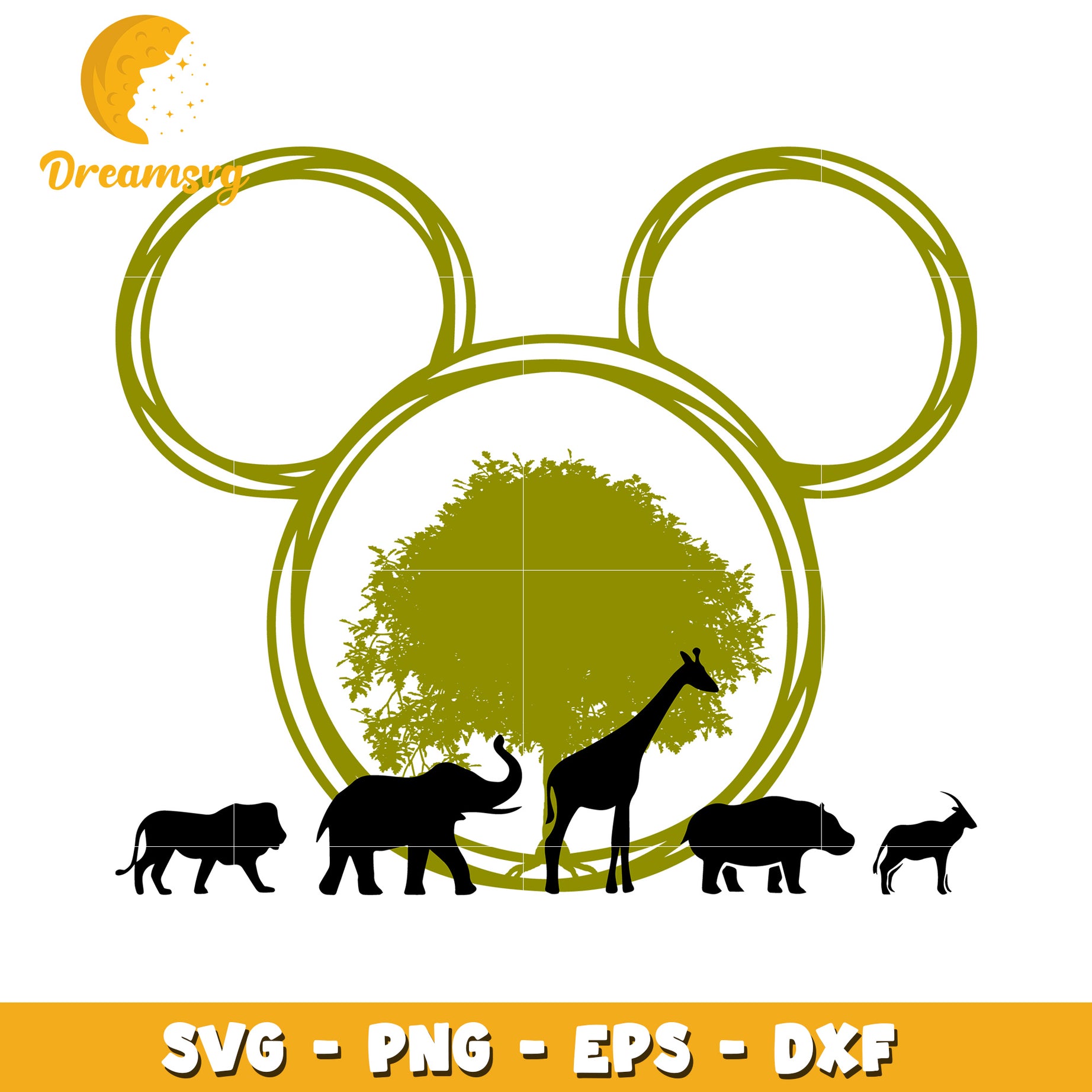 African Safari Mickey SVG PNG EPS DXF