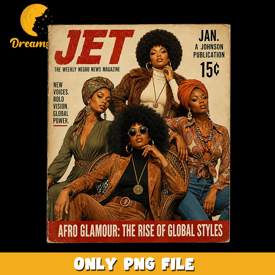 Afro Glamour PNG, Vintage Fashion, Global Styles PNG