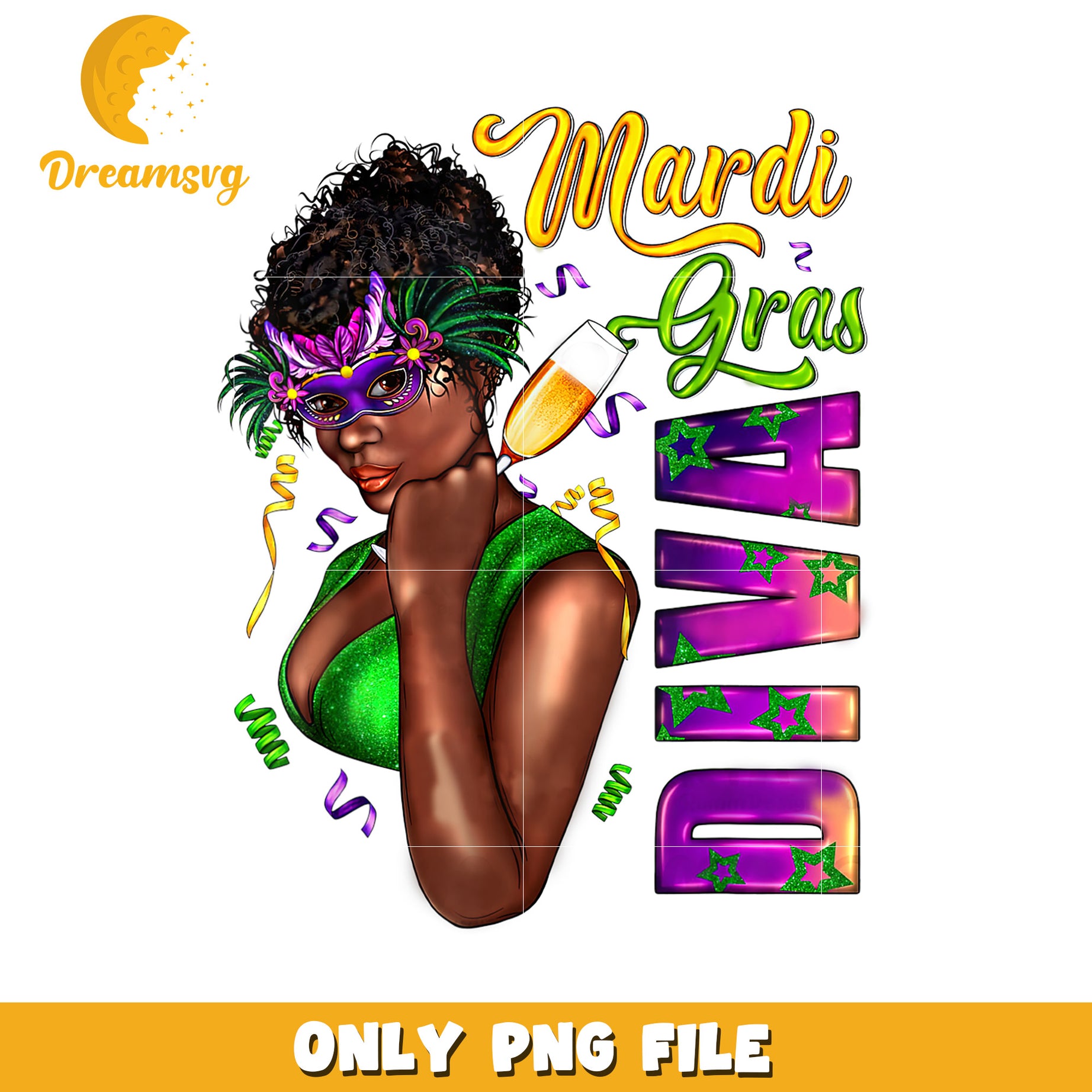 Afro messy bun happy mardi gras black diva png, mardi gras png