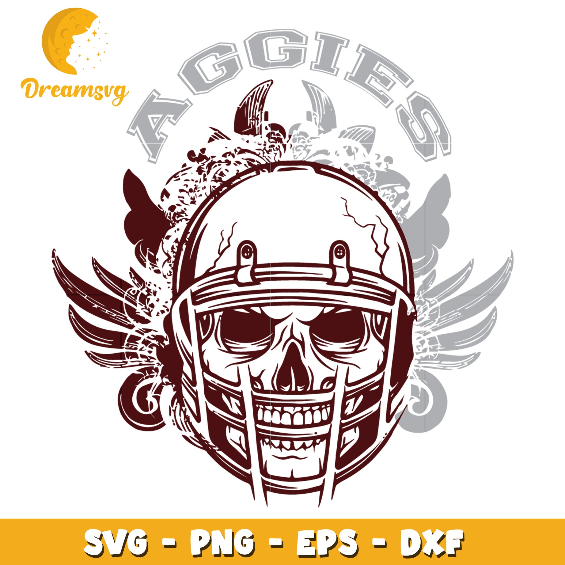 Aggie Skull Football Helmet SVG PNG EPS DXF