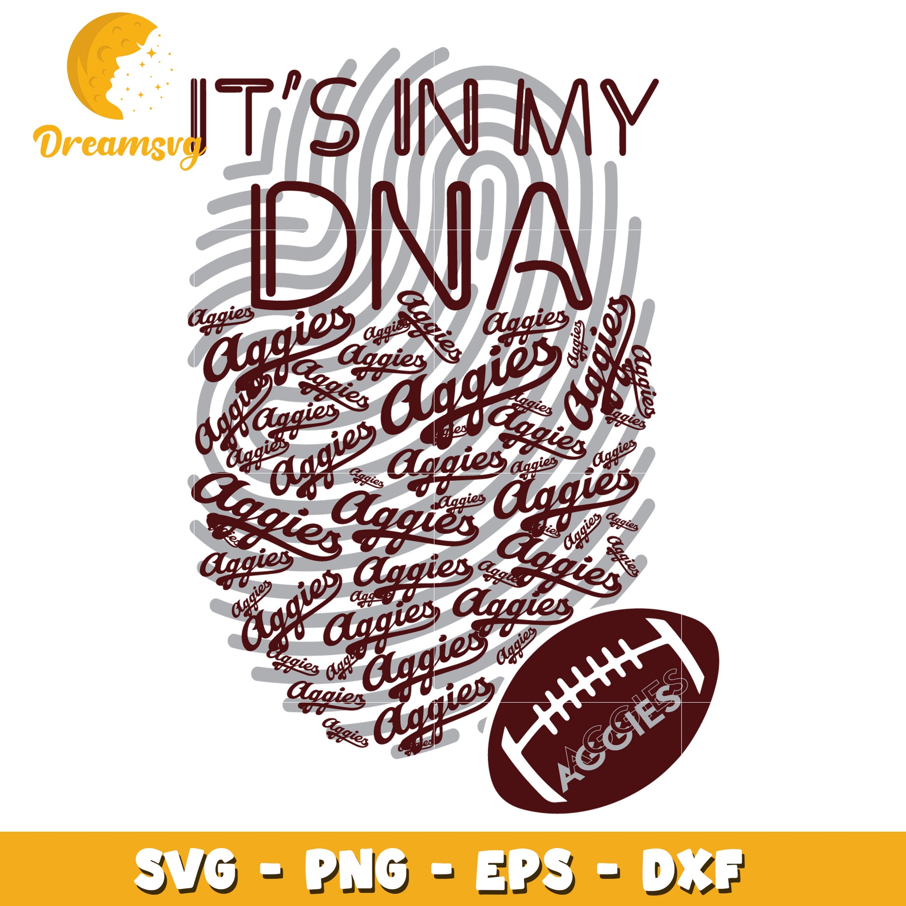 Aggies DNA Fingerprint SVG Cut File