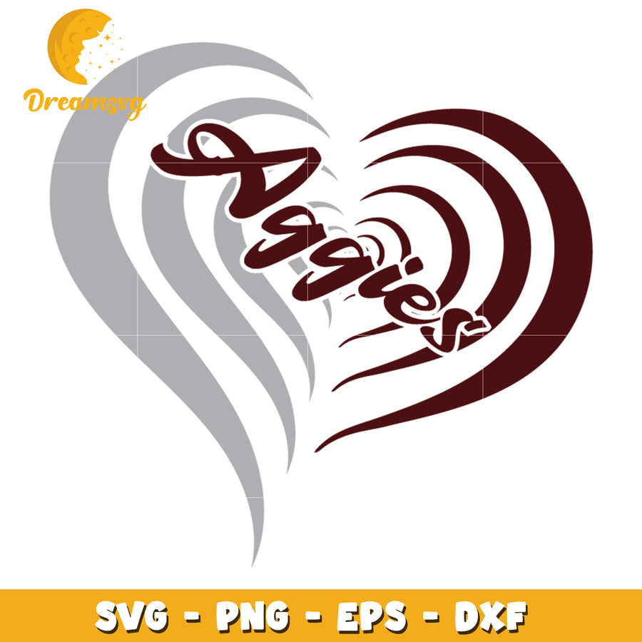 Aggies Heart SVG Cut File PNG EPS DXF