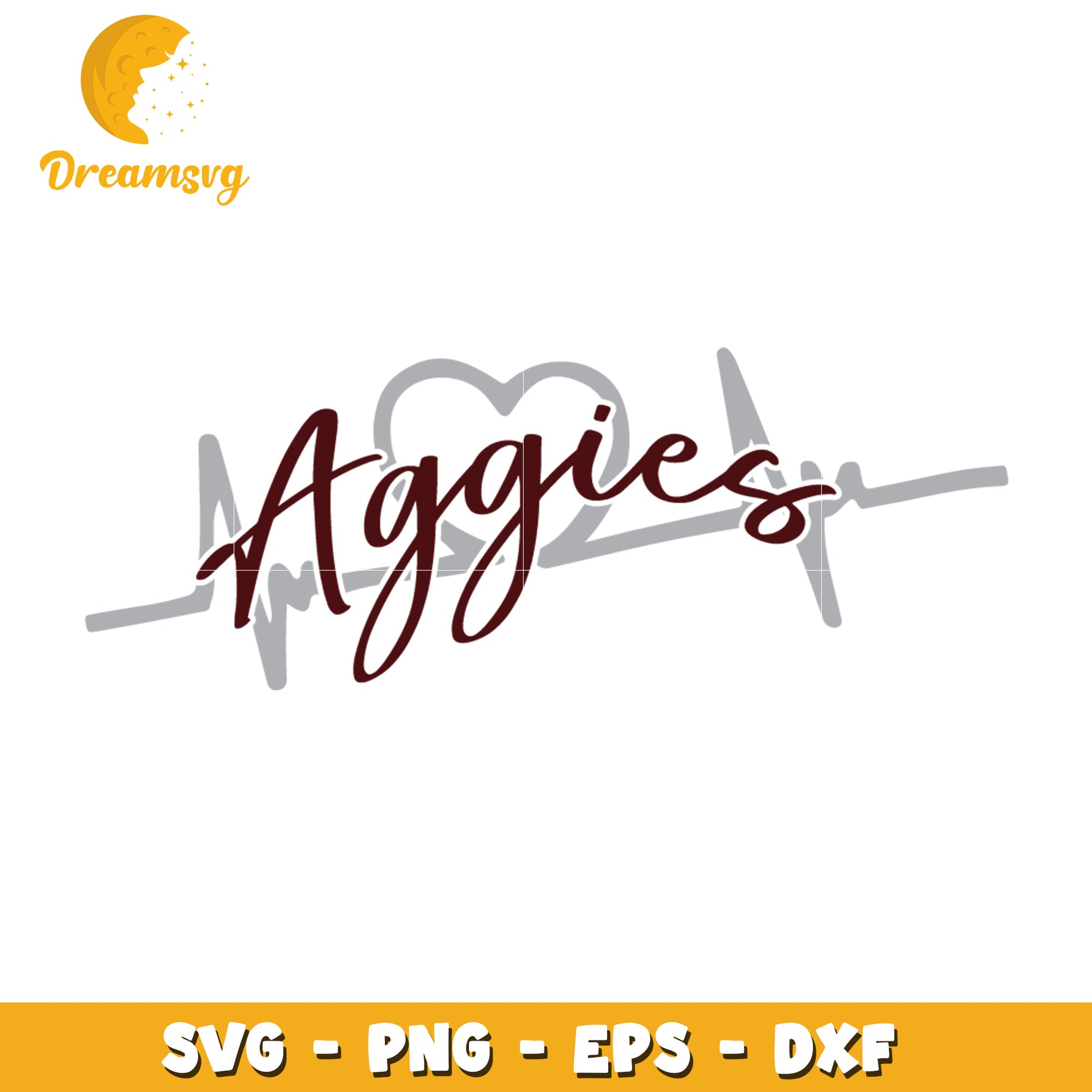 Aggies Heartbeat SVG Cut File