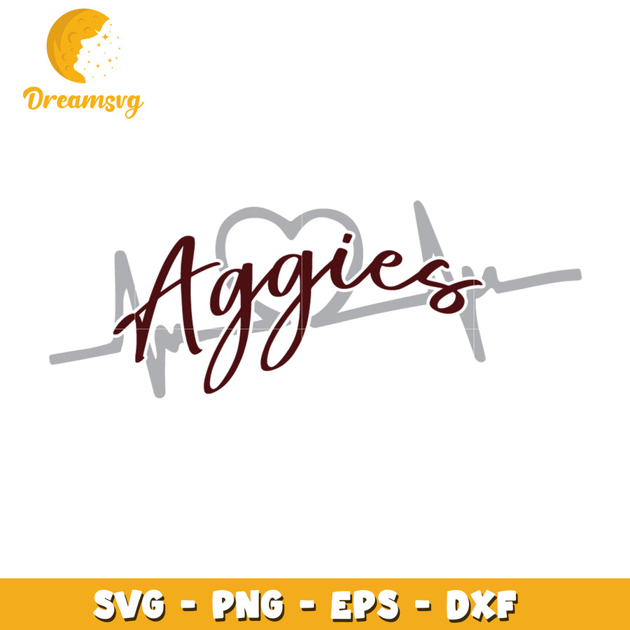 Aggies Heartbeat SVG Cut File
