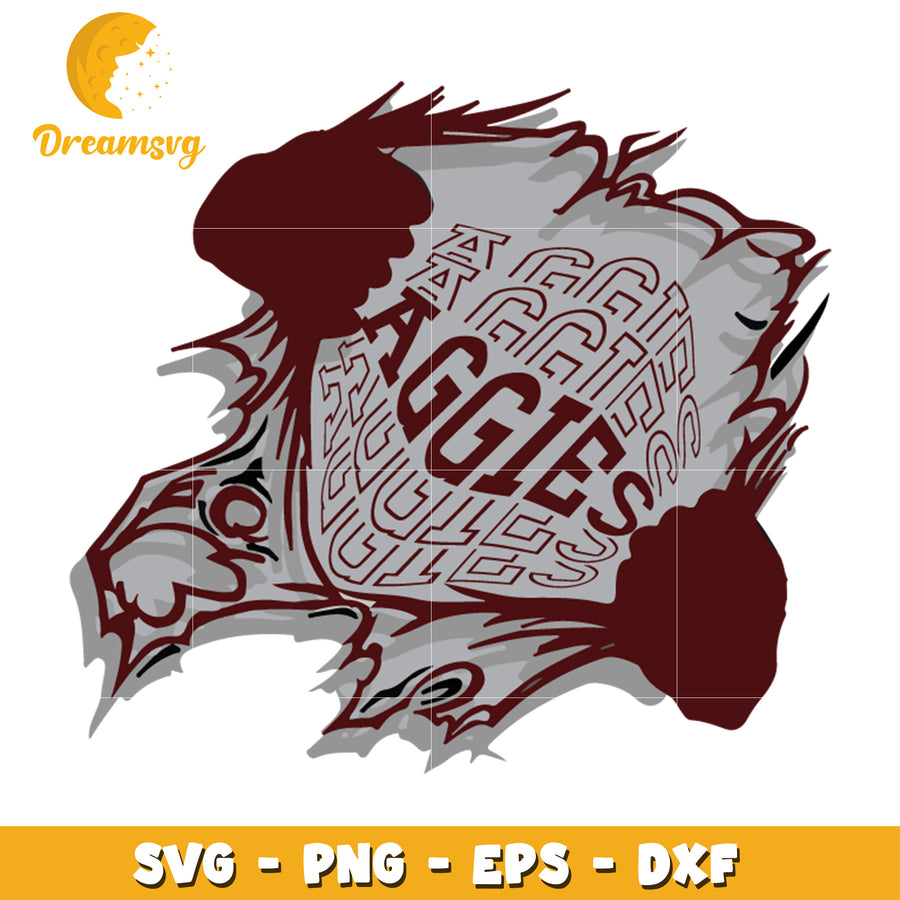 Aggies SVG Cut File Tattered Design