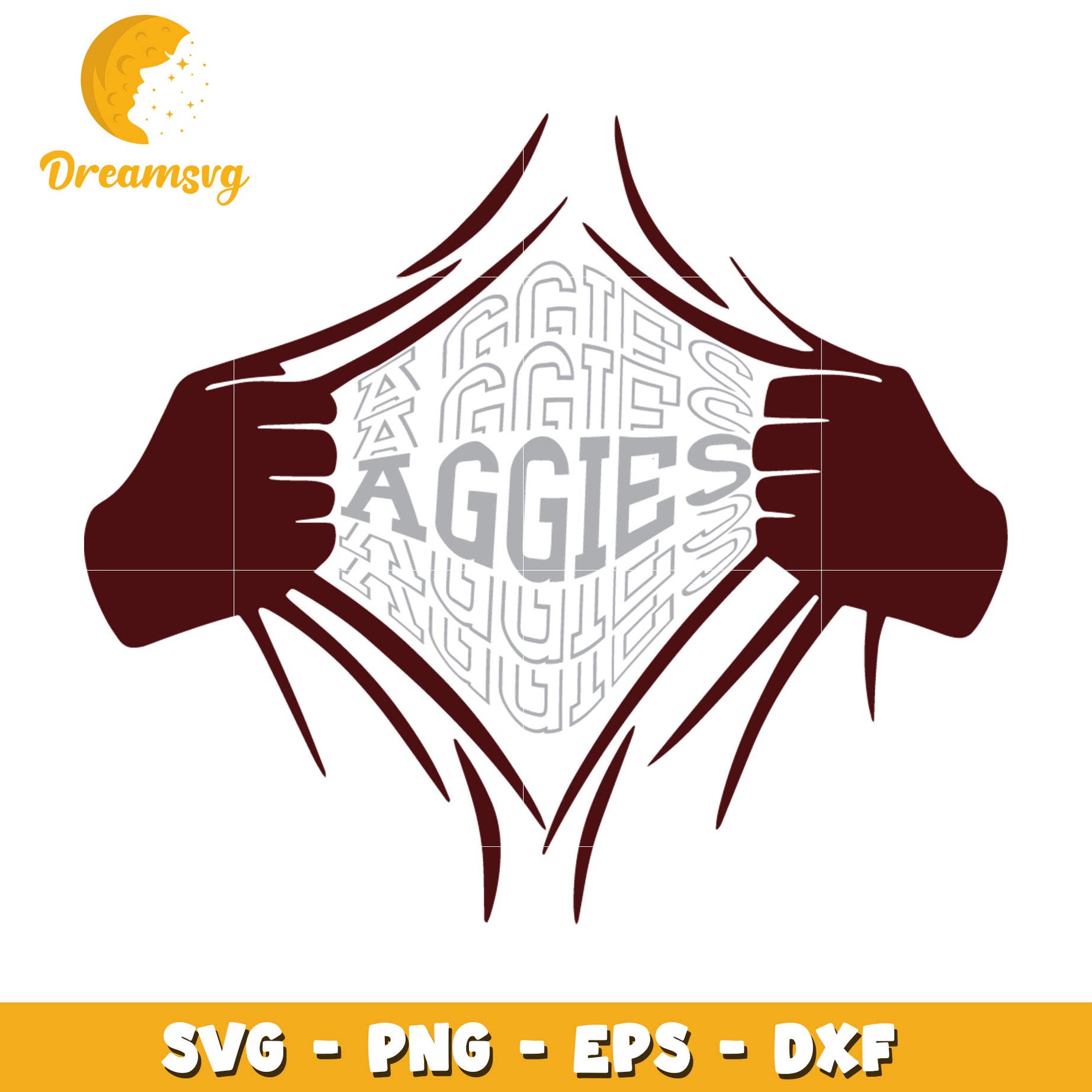 Aggies SVG PNG EPS DXF Ripped Shirt Design
