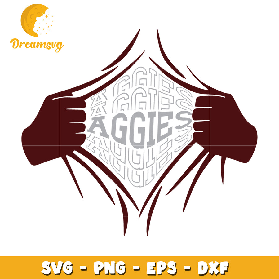 Aggies SVG PNG EPS DXF Ripped Shirt Design