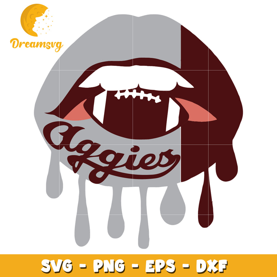 Aggies Vampire Lips SVG PNG EPS DXF