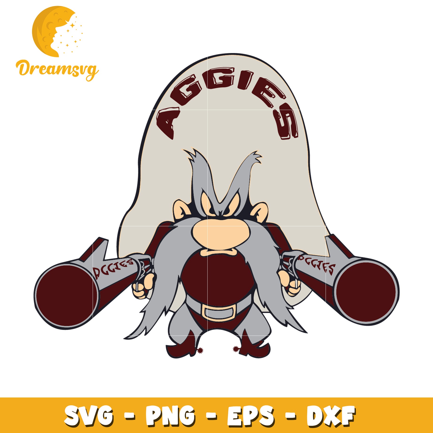 Aggies Yosemite Sam SVG PNG EPS DXF