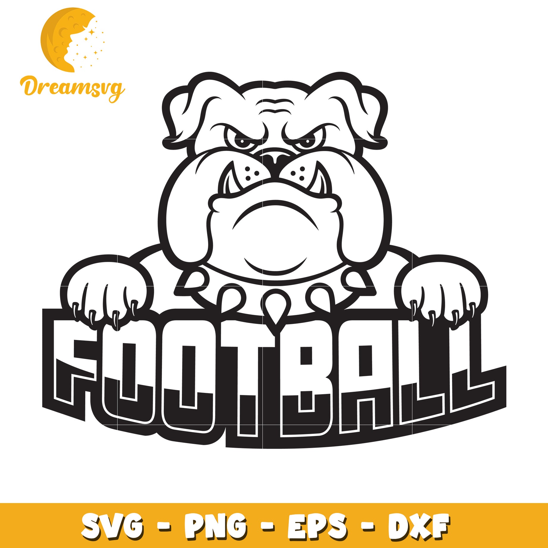 Aggressive Bulldog Football SVG Design for Sports Enthusiasts
