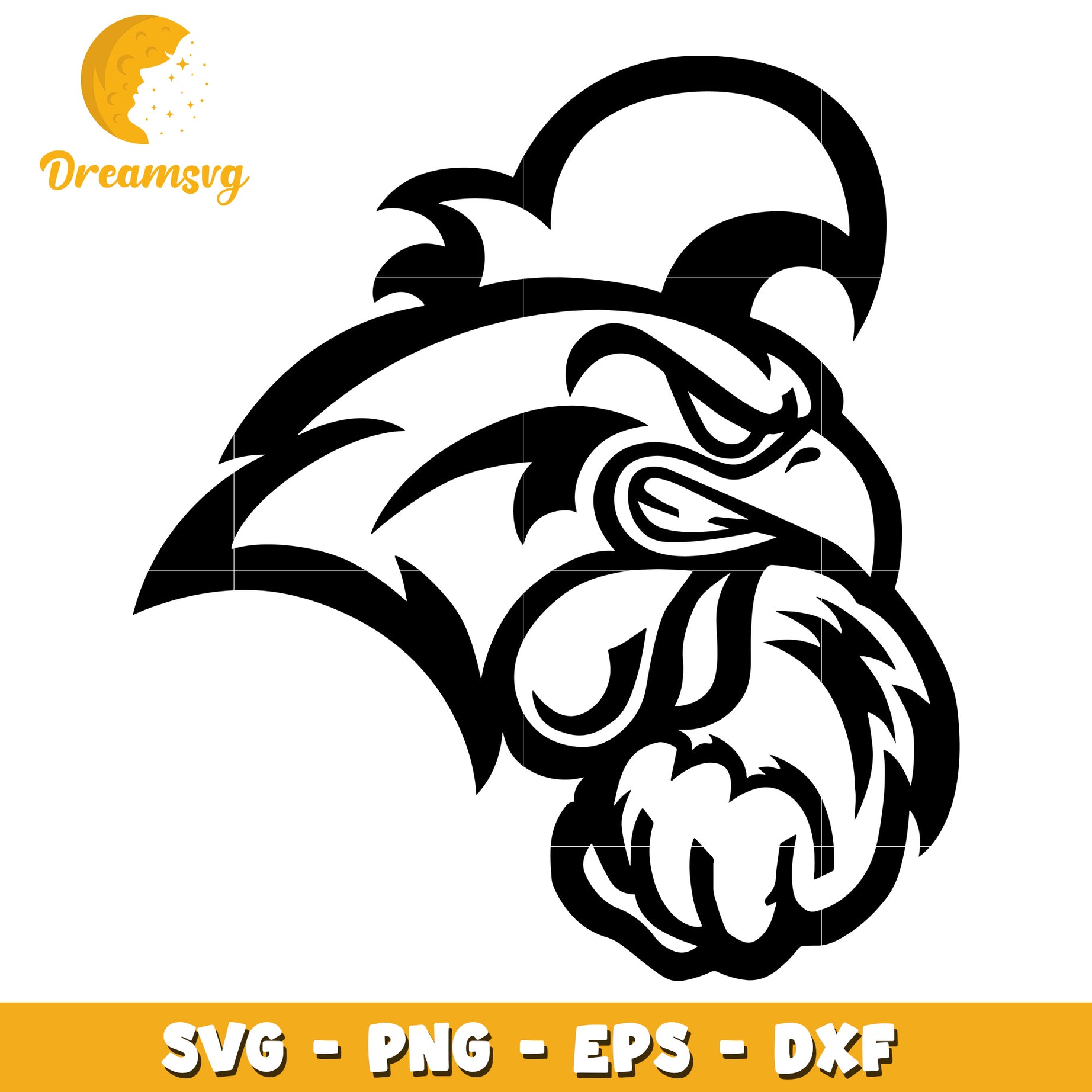 Aggressive Eagle Head SVG PNG EPS DXF