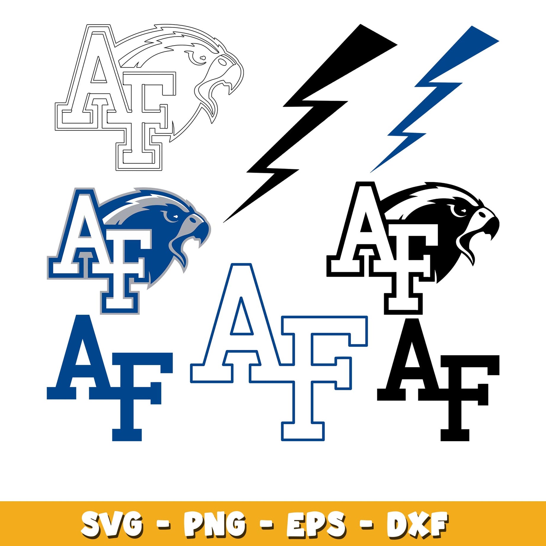 Air force falcons svg, nfl team bundle svg, ncaa svg 