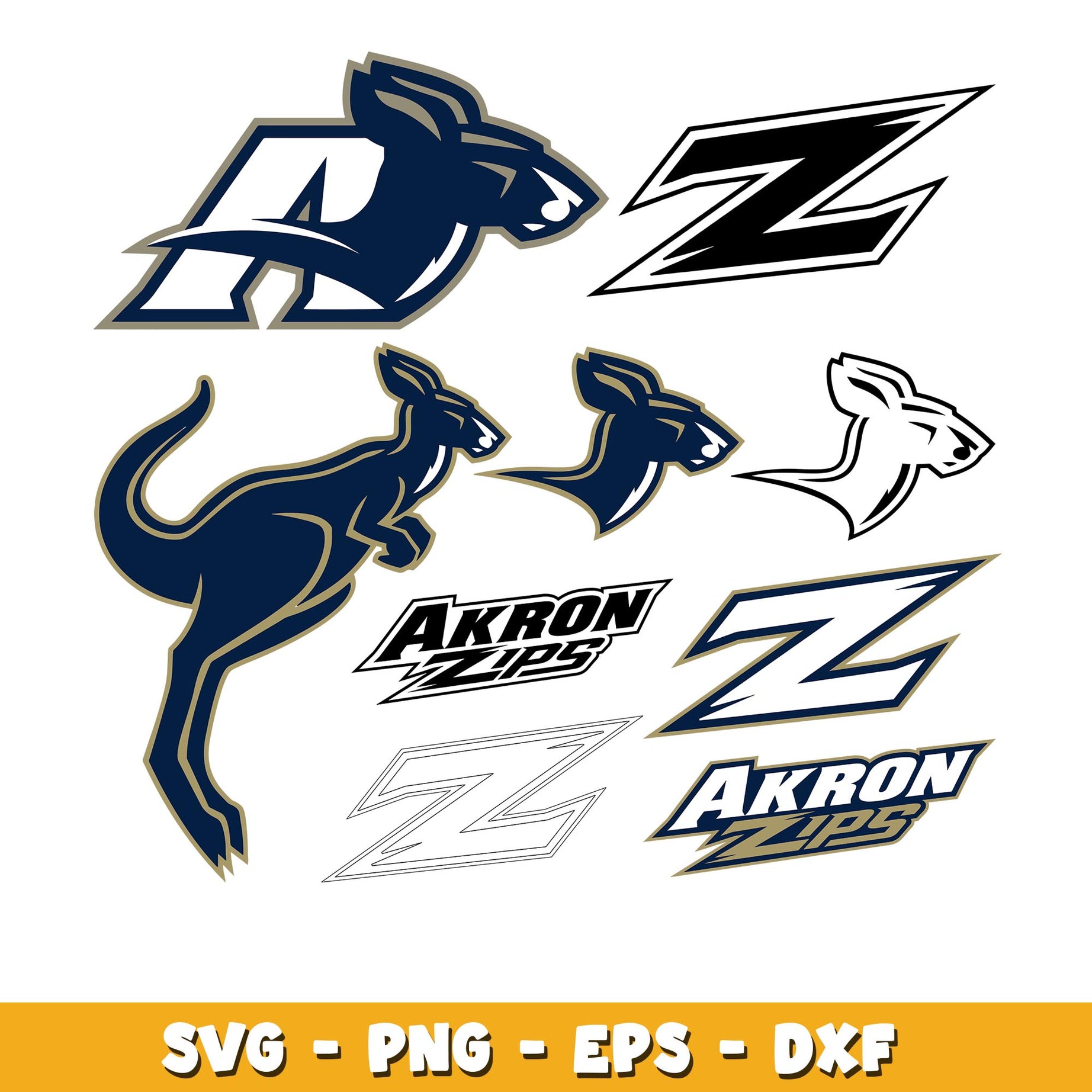 Akron zips bundle svg, Akron zips logo  svg, ncaa svg 