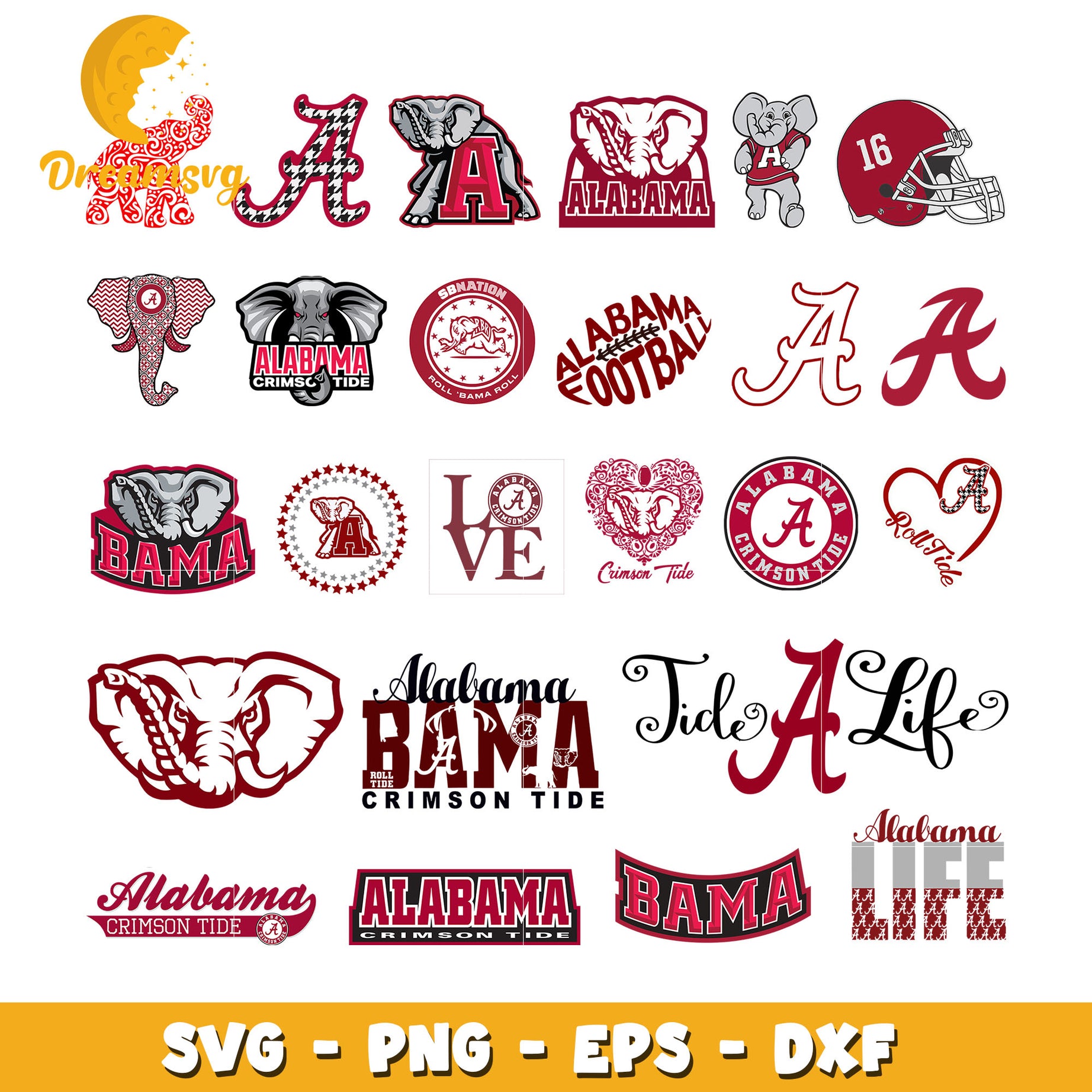 Logo alabama crimson tide bundle svg, alabama crimson tide svg