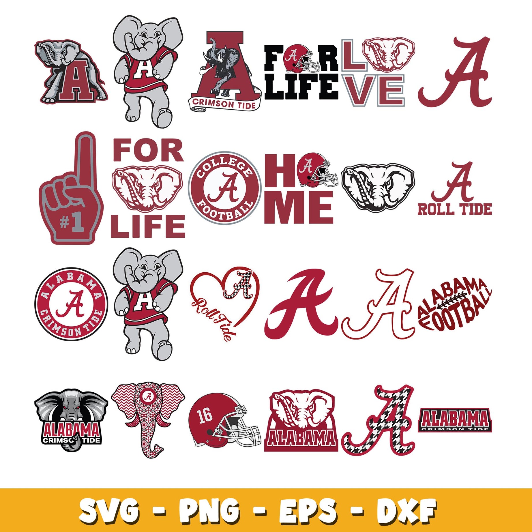 Alabama crimson tide bundle svg, Alabama crimson tide logo  svg, ncaa svg 