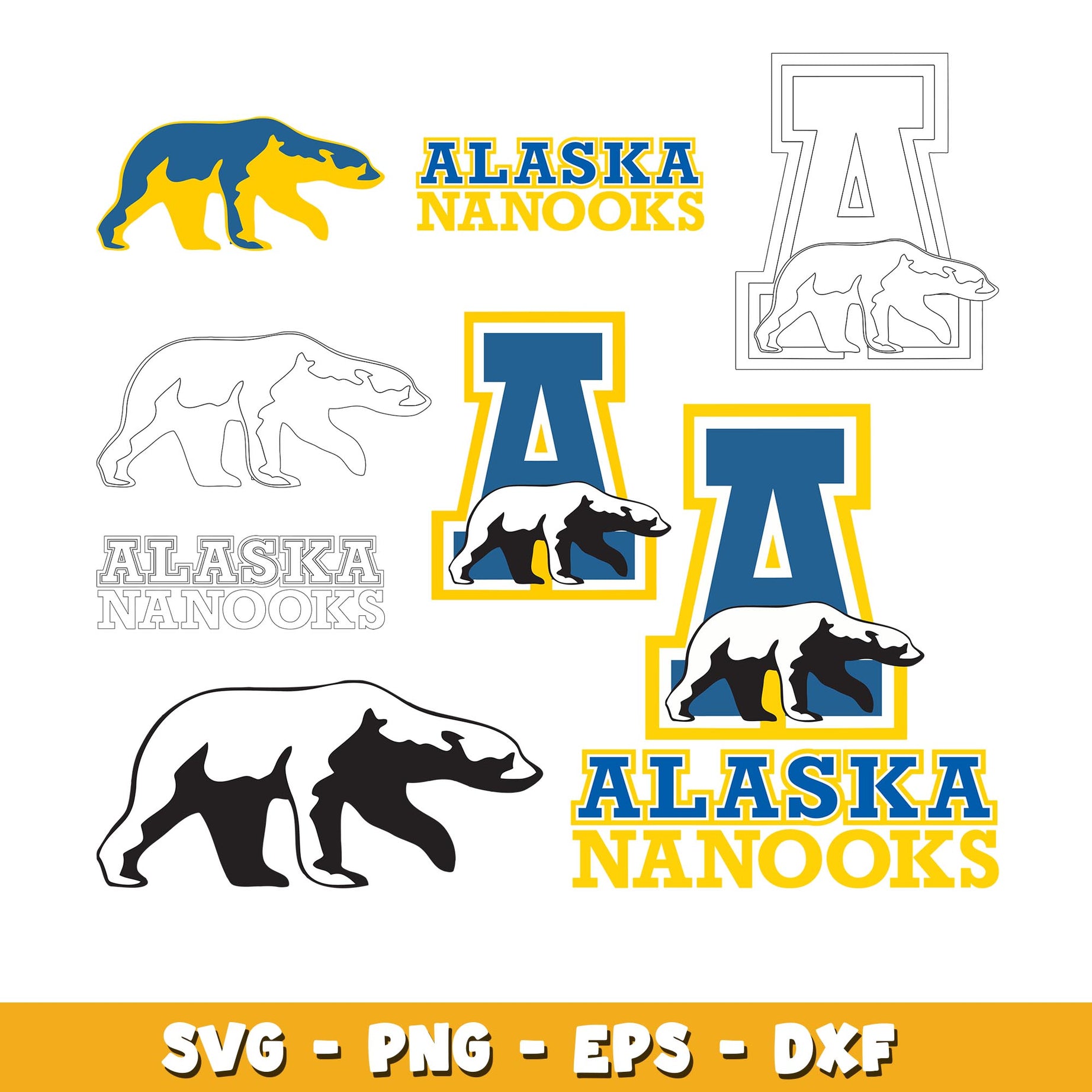 Alaska Nanooks bundle svg, Alaska Nanooks logo svg, ncaa svg 