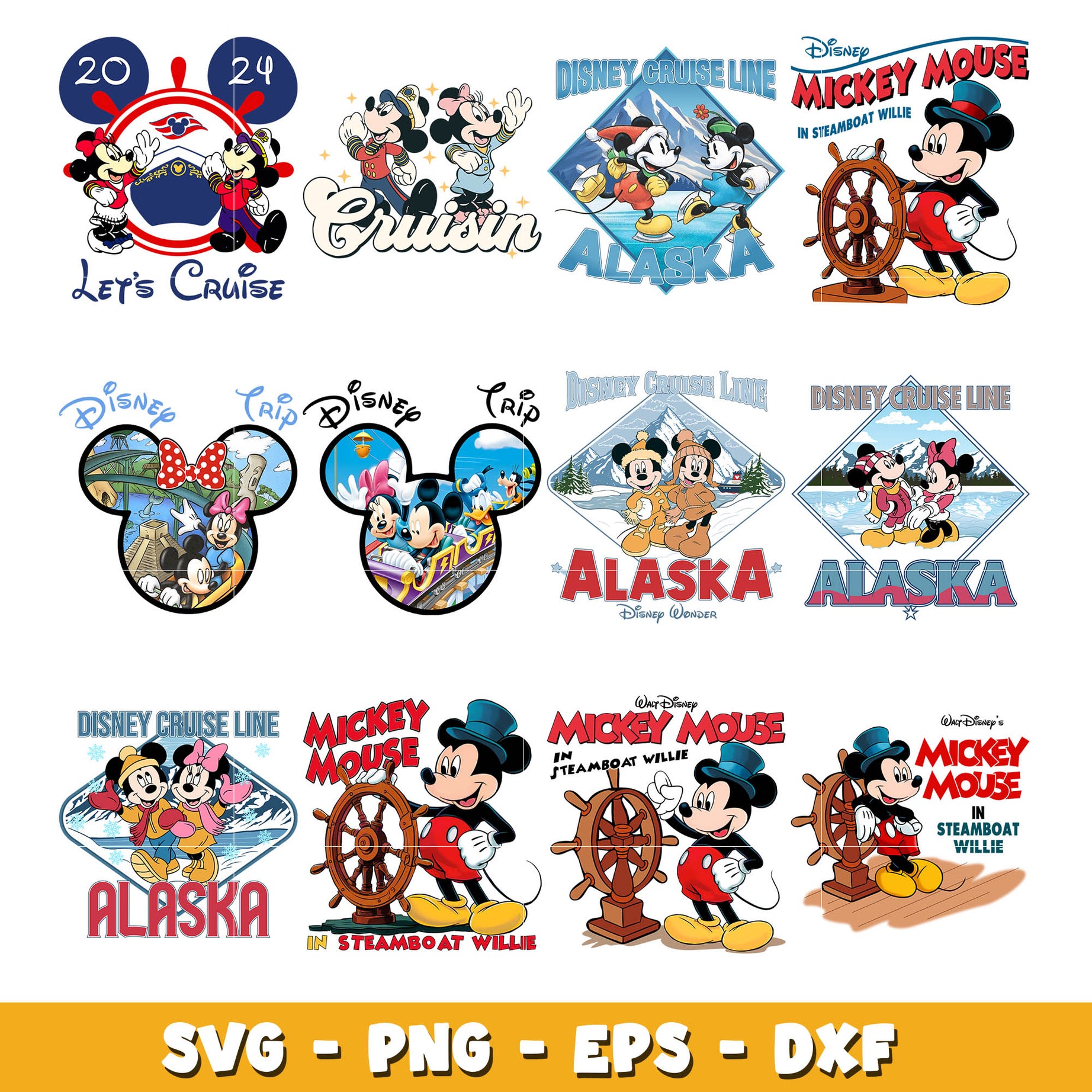 Disney mickey head cruise svg bundle, Disney mickey svg, Disney svg