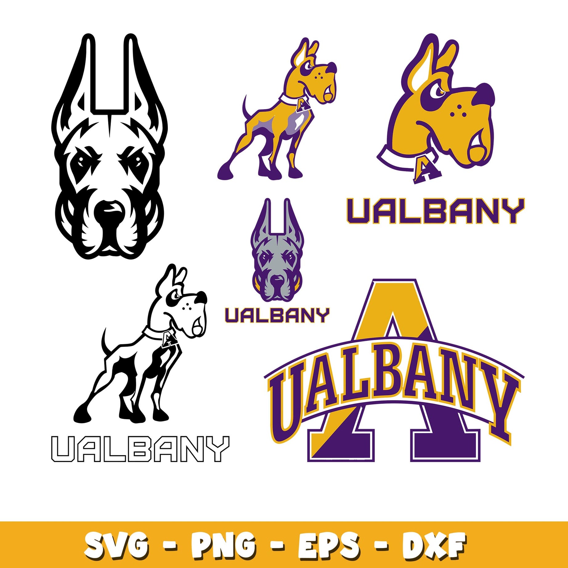 Albany Great Danes bundle svg, Albany Great Danes logo svg, ncaa svg 