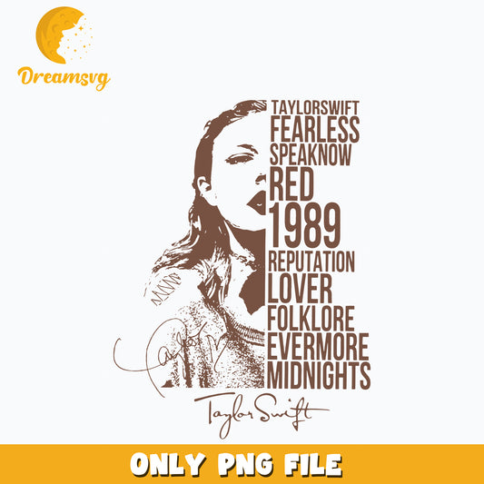 Albums taylor png, the eras tour 2023 png, eras list song png