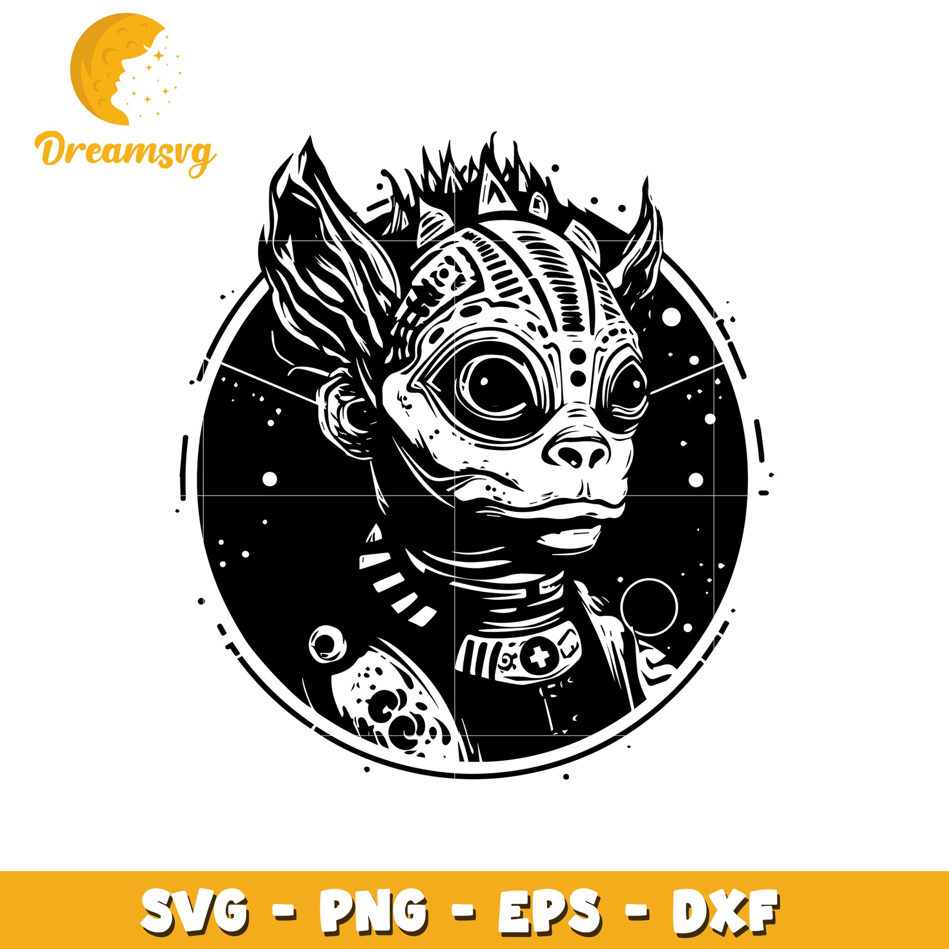 Alien SVG PNG EPS DXF Files