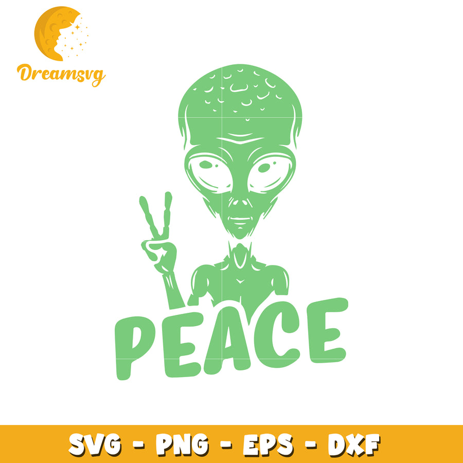 Alien peace cut file svg, alien svg, funny alien memes svg