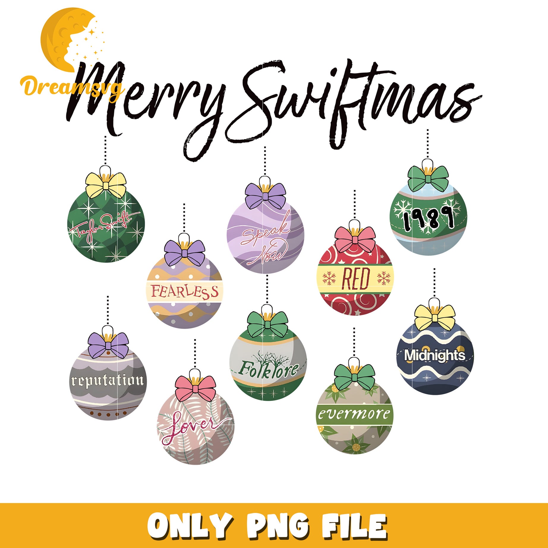 All albums of taylor swift design png, christmas bauble png