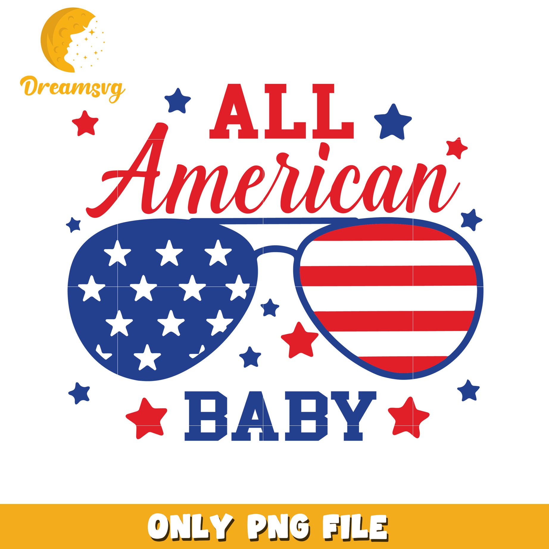 All american baby png, red white blue png, 4th of july png