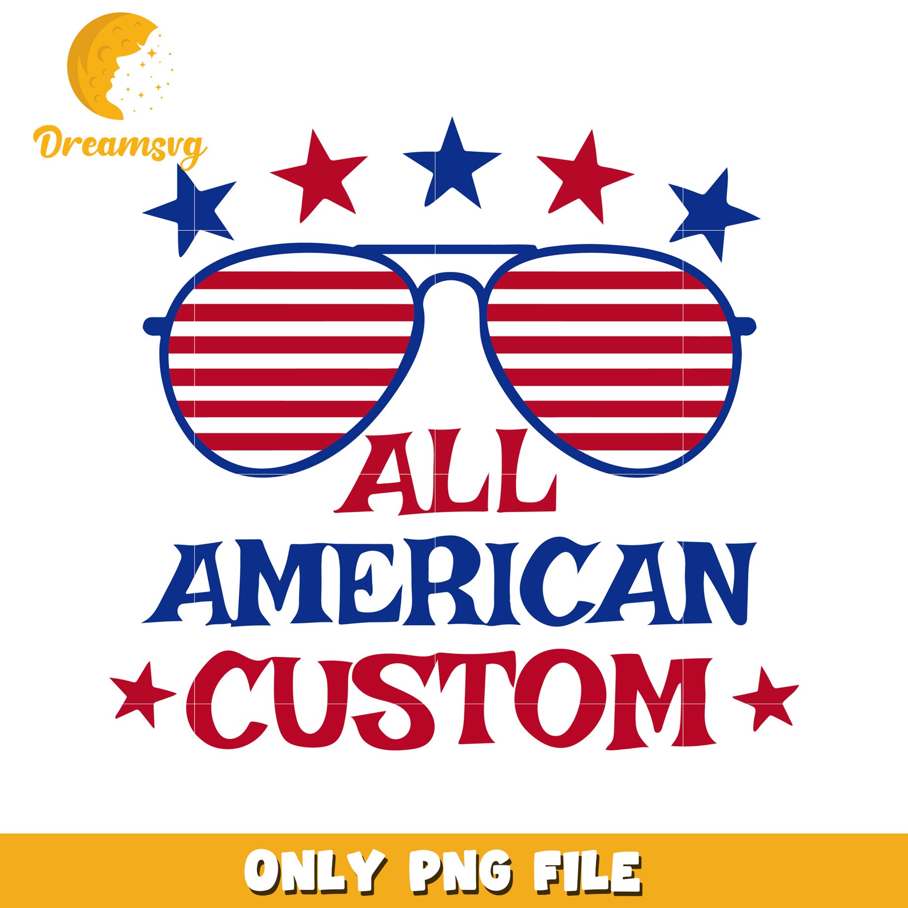 All american custom name png, red white and blue png, independence day png