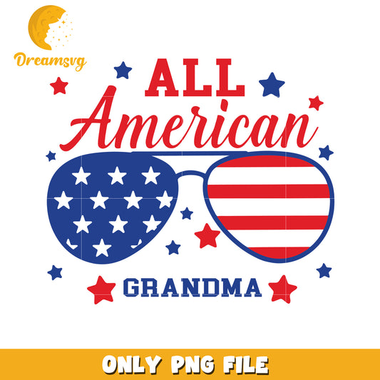 All american garndma png, red white blue png, 4th of july png