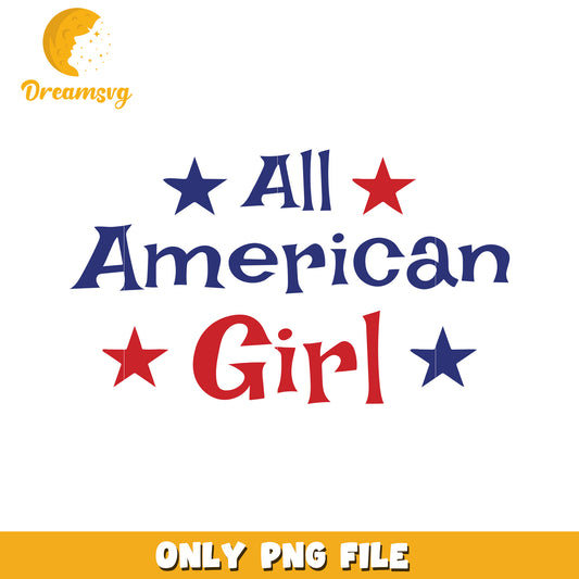 All american girl design png, red white and blue png, independence day png