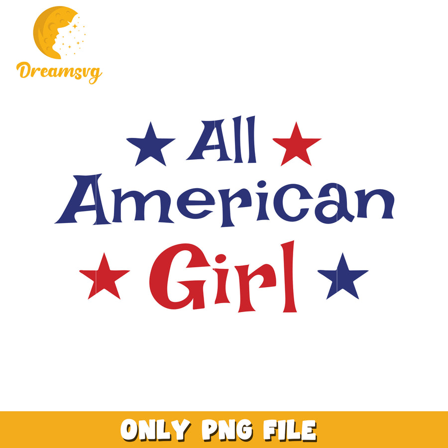 All american girl design png, red white and blue png, independence day png