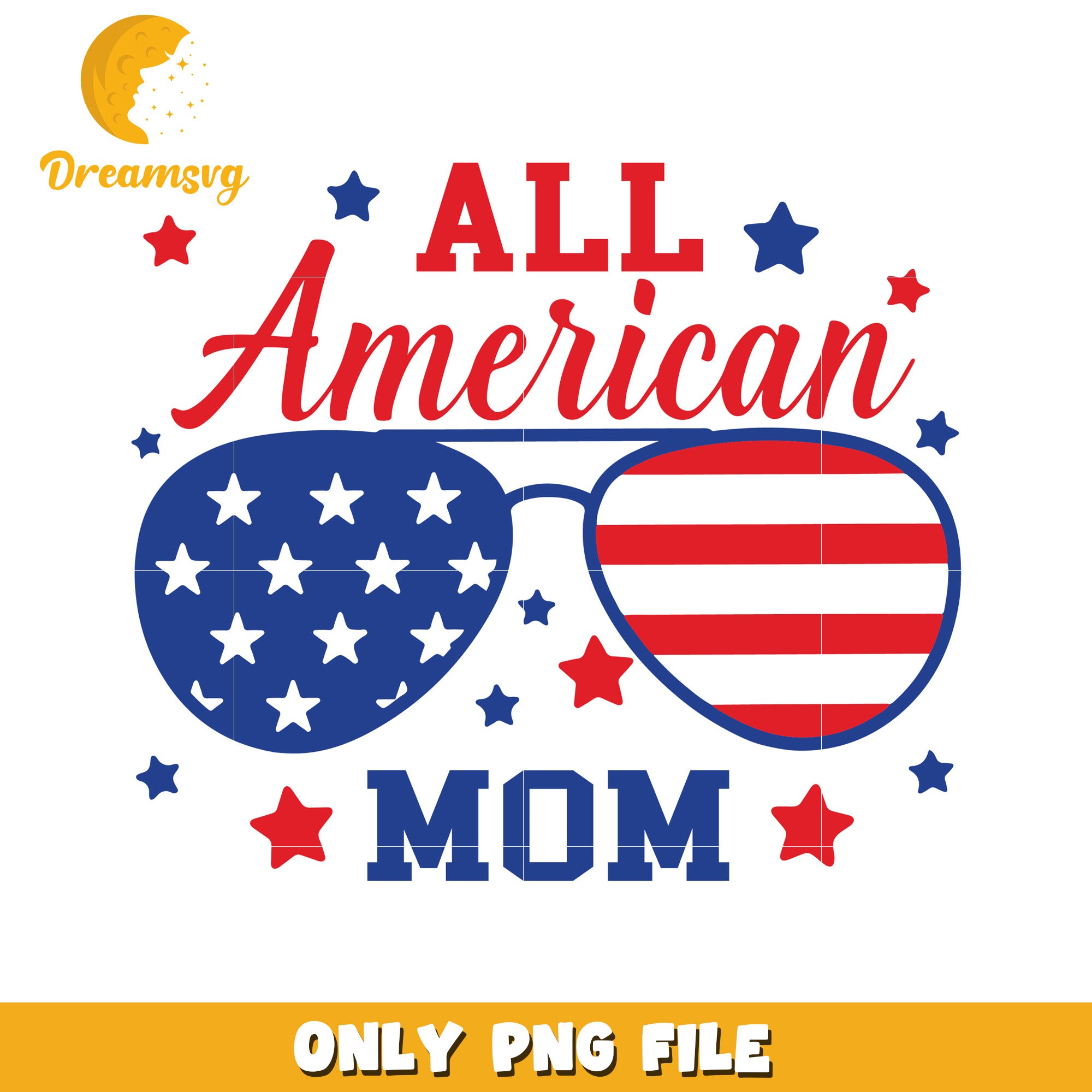 All american mom png, proud usa mother png, patriotic mom design png