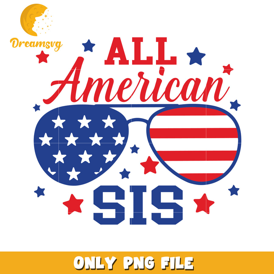 All american sis png, red white blue png, 4th of july png