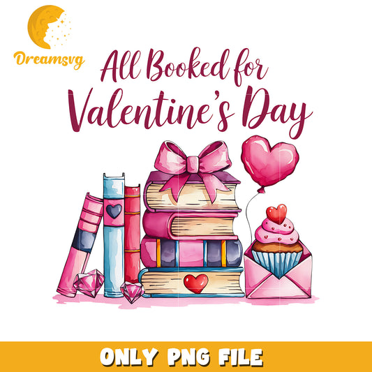 All booked for valentine's day png, book valentines day png