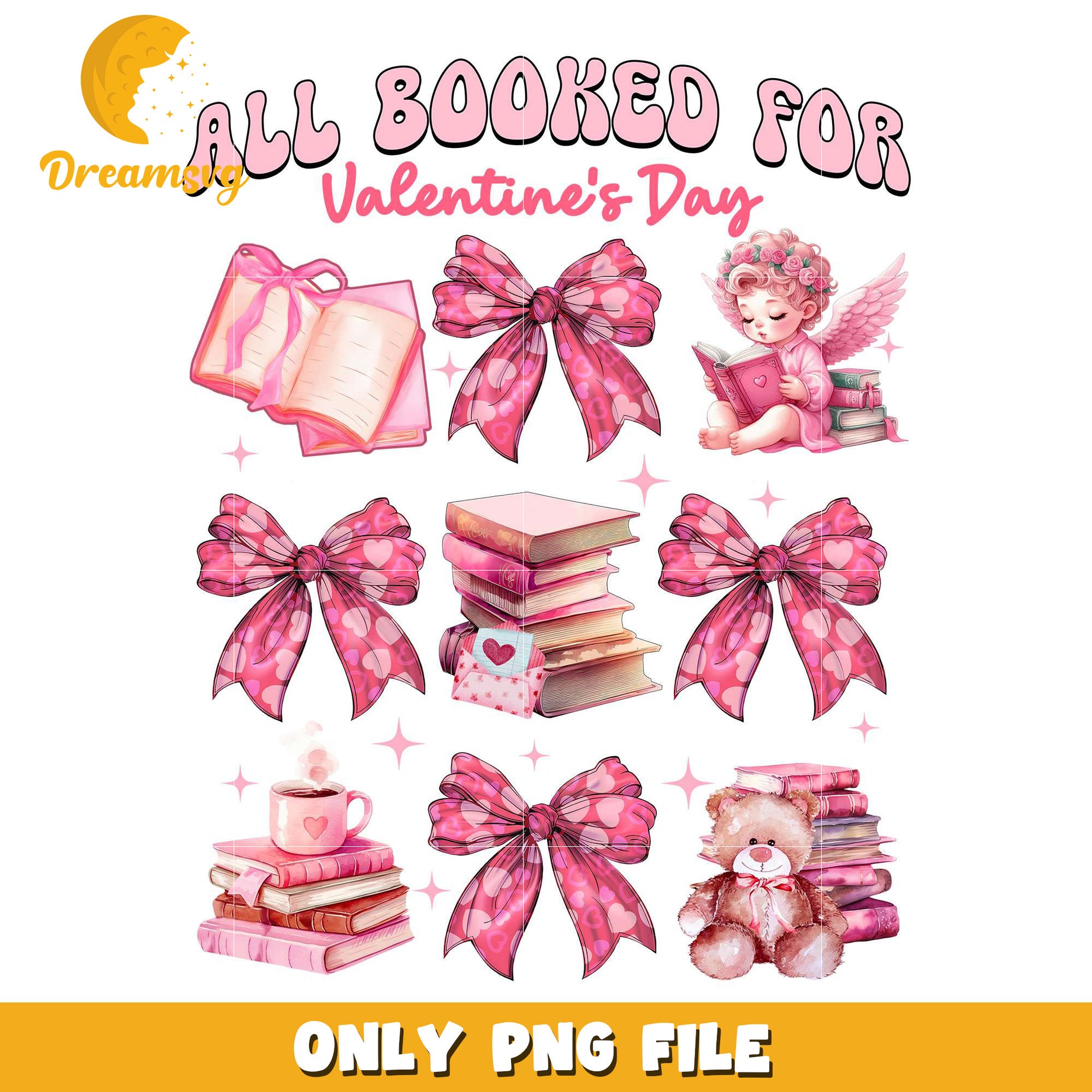 All booked for valentine's day png, valentine book png